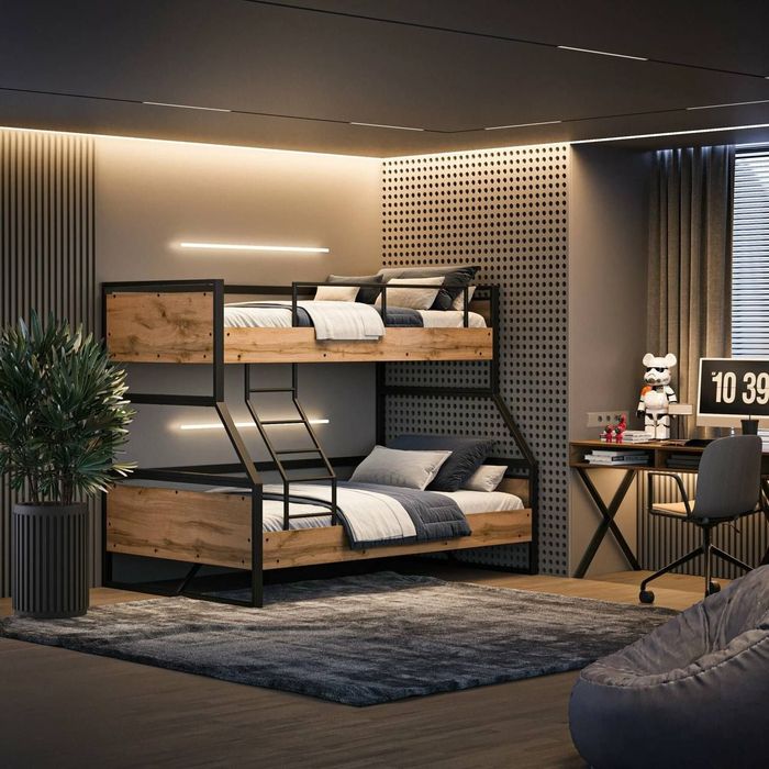 Двухъярусная  кровать Loft krovat темир крават metal kalavat Лофт