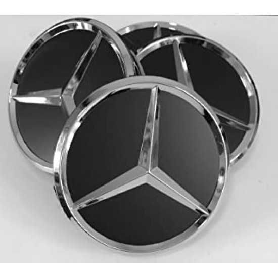 Капачки за джанти Мерцедес 75 мм. черни - Немско Качество!