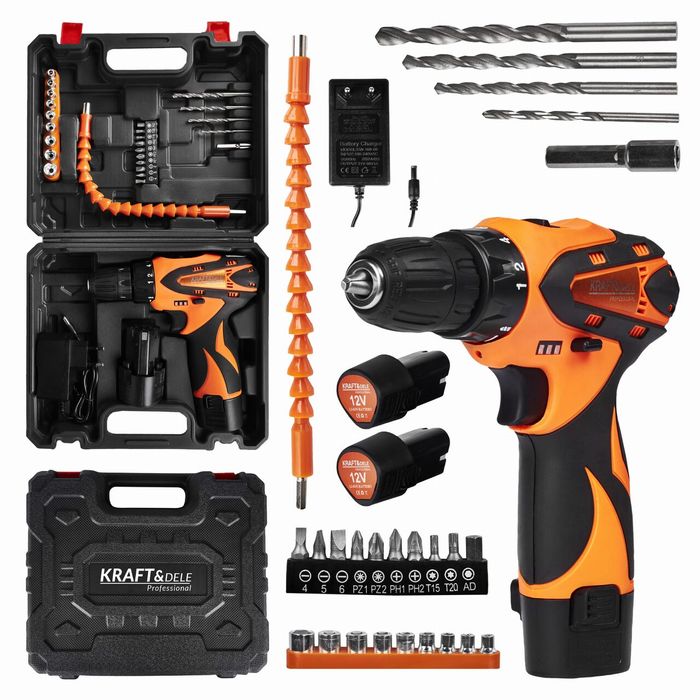 Masina pentru gaurit si insurubat, filetanta, 2 acumulatori 1.5 Ah,