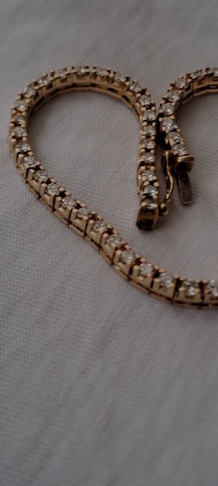 Bratara Tennis aur 14 k cu diamante naturale