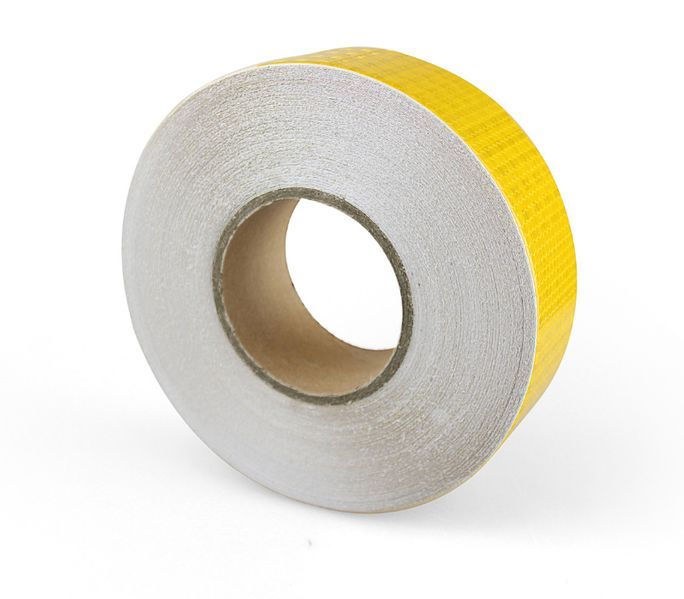 Светлоотразително тиксо ТИП "Пчелна пита" / (5см.х50м.) Жълто