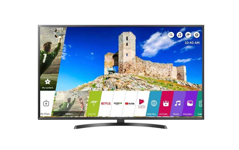 Televizor LED Smart LG, 126 cm, 50UK6470PLC, 4K Ultra HD, Clasa A fara picior/montabil pe perete