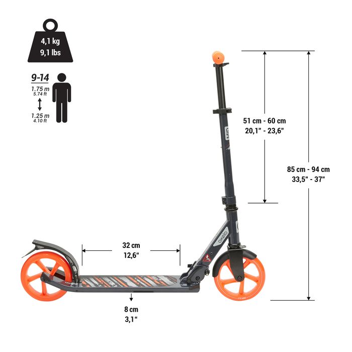 Trotinetă cu cric Mid 7 - produs resigilat - (SecondHand) Decathlon