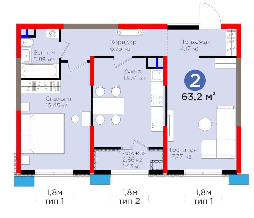 МЕТРО ЯШНАБАД! Бизнес 2комн кв 63 м² со Скидкой -20% КАДАСТР ИМЕЕТСЯ!