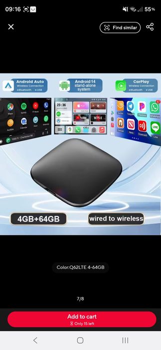 Cutie auto AI box android 14 wireless android auto și carplay cutie smart TV compatibilă cu youtube netflix accesorii auto sisteme inteligente