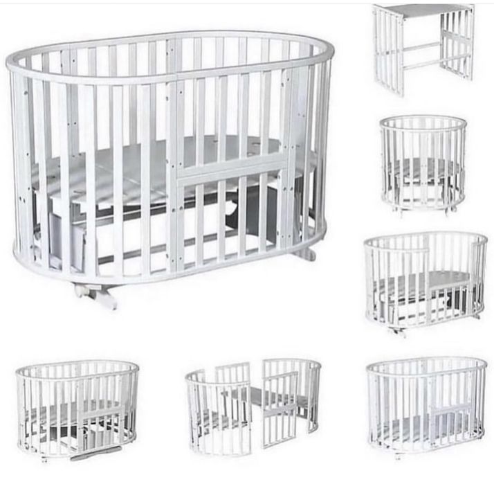 кроватки трансформер круг,овал 9в1