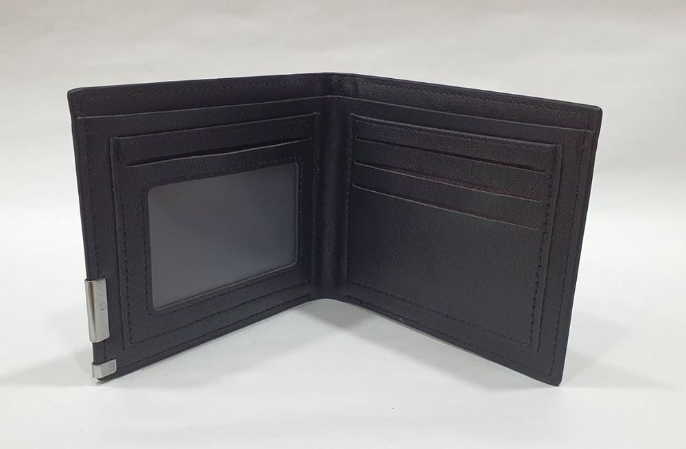 Кожаный кошелёк с зажимом и отделением для карт