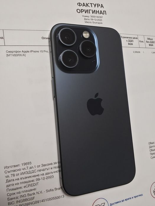 КАТО НОВ 128GB iPhone 15 Pro 5G EMAG - 2025г. Blue Titanium | Син