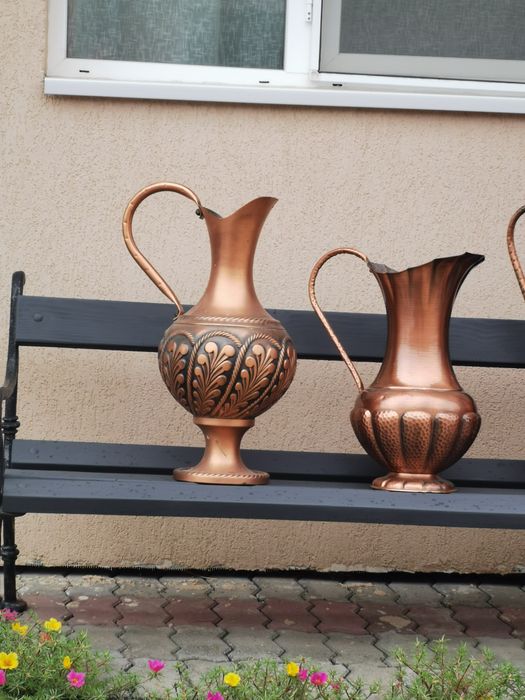 Vaza mare cupru masiv 60cm hand made in Germany ulcior amfora  vas cupru