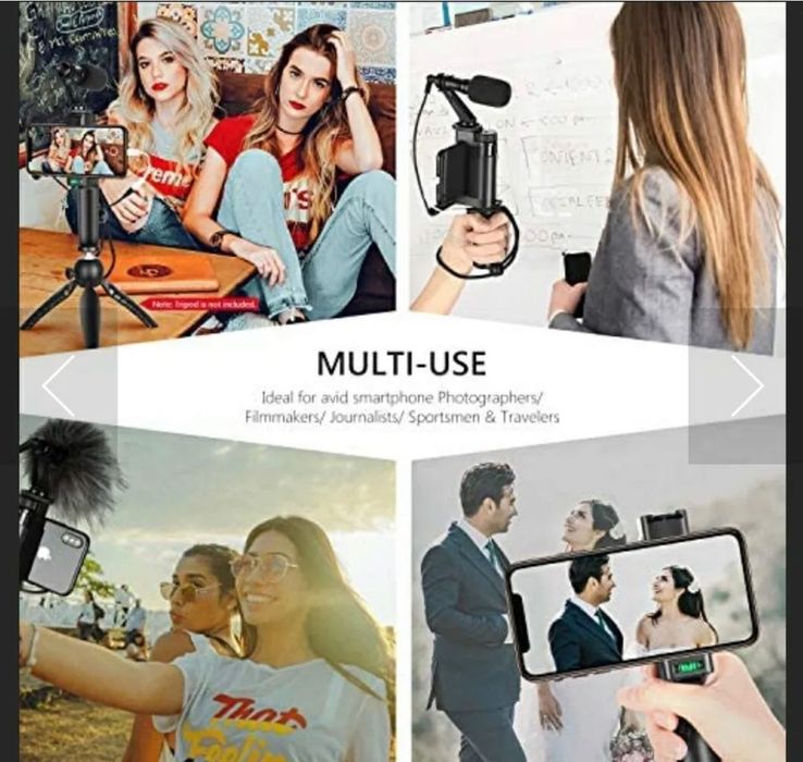 Микрофон Neewer + Държач за телефон. Стабилизатор. Камера. Влог.