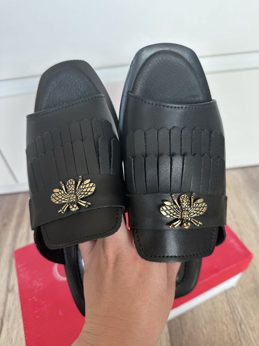 Papuci cu talpă joasă piele naturală damă