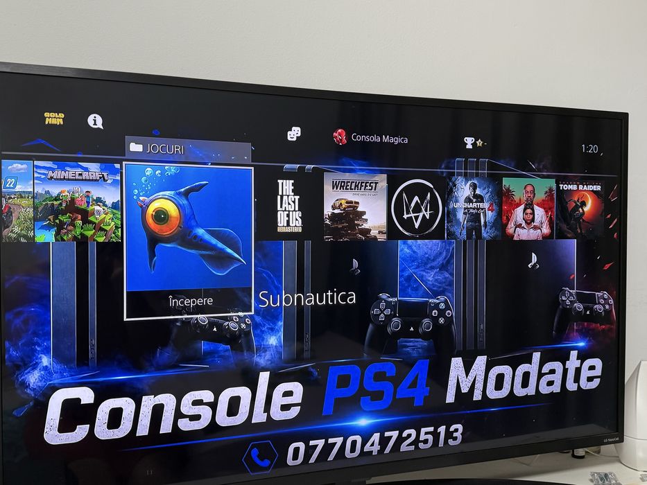 PS4 Slim 1TB ,Modat cu peste 30 de jocuri incluse