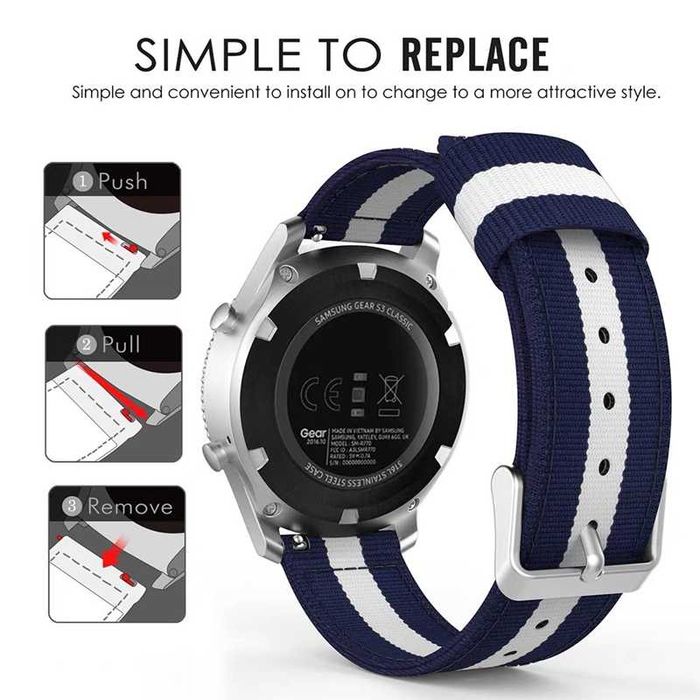 Curea nylon Huawei Watch GT, GT2(46), GT3(46)