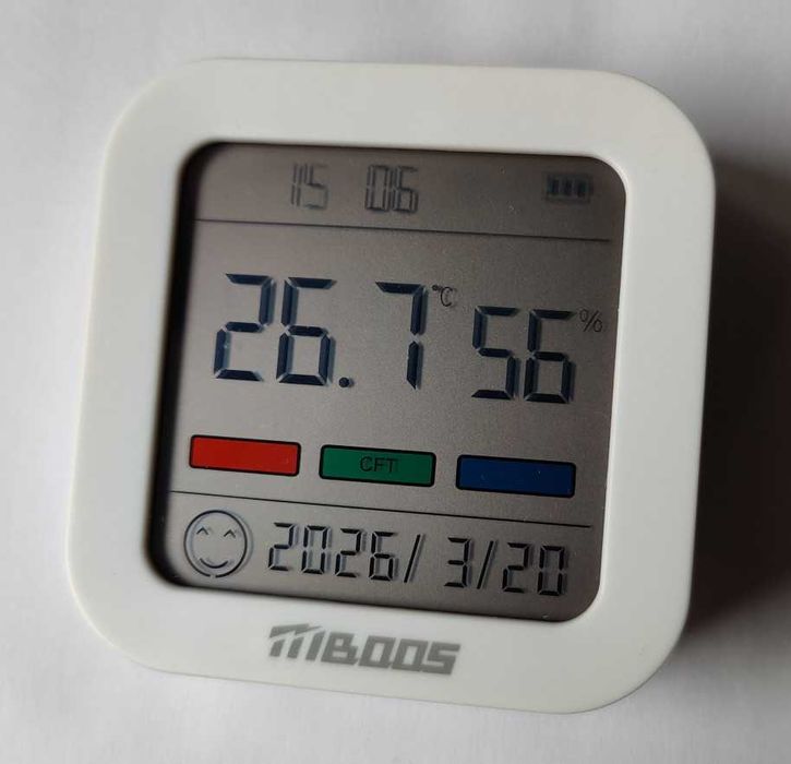 Електронен цифров термометър и хигрометър с календар и часовник