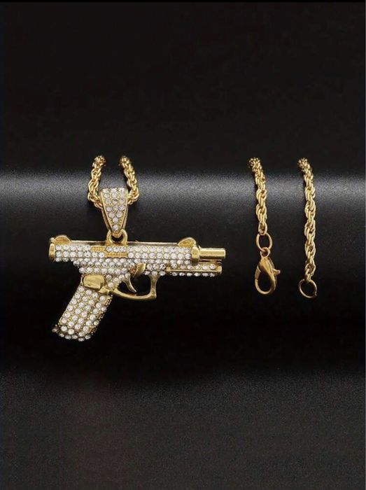 pandativ glock din otel inoxidabil cu pietre de zirconiu