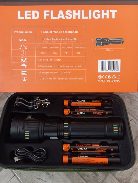 Супер мощен фенер до 1000м