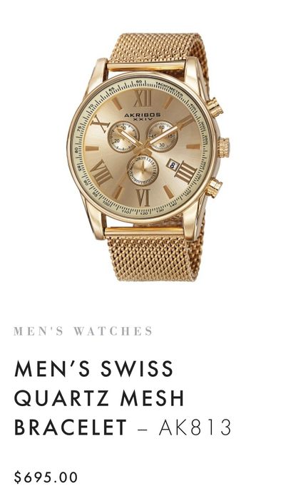 Ceas barbat AKRIBOS XXIV AK813YG Quartz Auriu