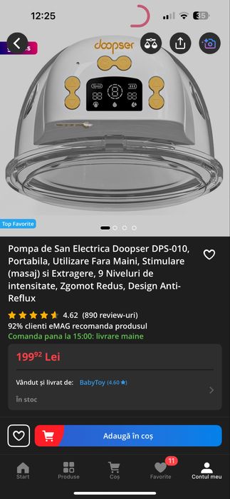 Pompă de sân electrica Doopser