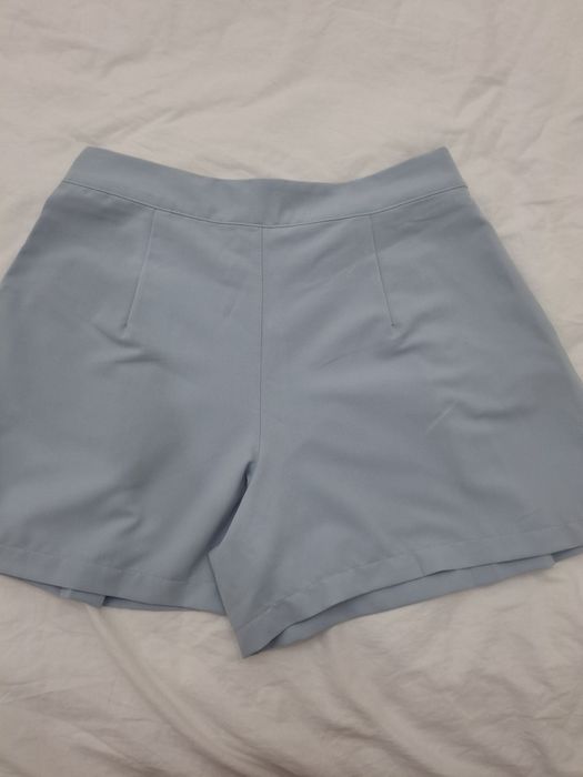 Голубые шорты DeFacto со складками