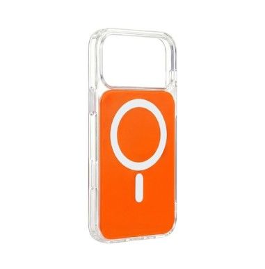 Husa iPhone 17 PRO, HEYBINGO, design slim, MagSafe, Anti-Soc, Anti Zgarieturi, Clear Fusion Mag Cover, Portocalie