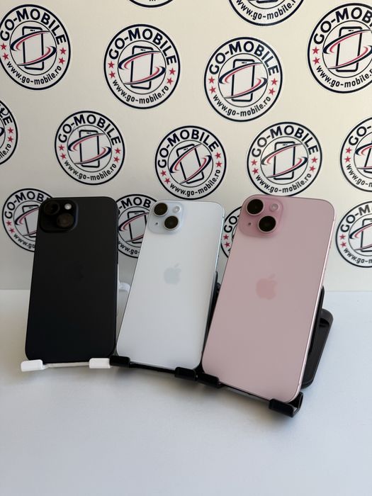 iPhone 15 - Roz/Alb/Negru - Impecabil - Garantie