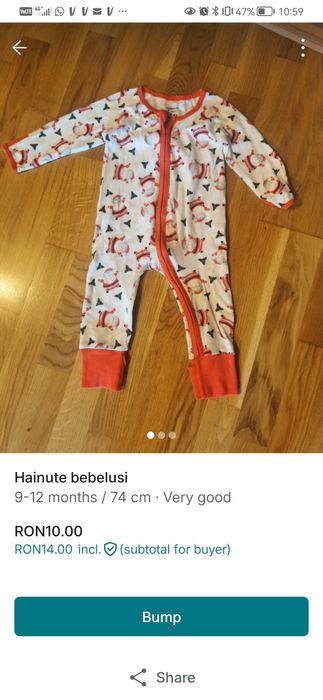 Costumas de Craciun pentru bebelusi, stare impecabila, marimea 74