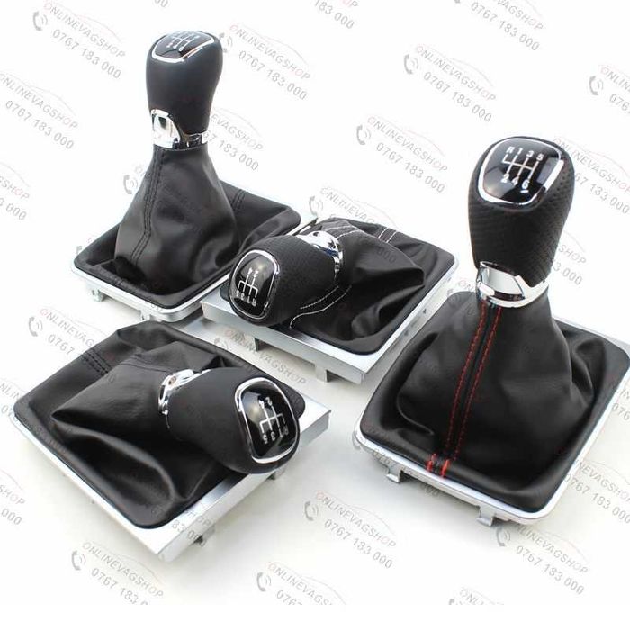Nuca schimbator piele 4x4 Passat B6,CC,3C,B7 in 5 sau 6 viteze cu manson