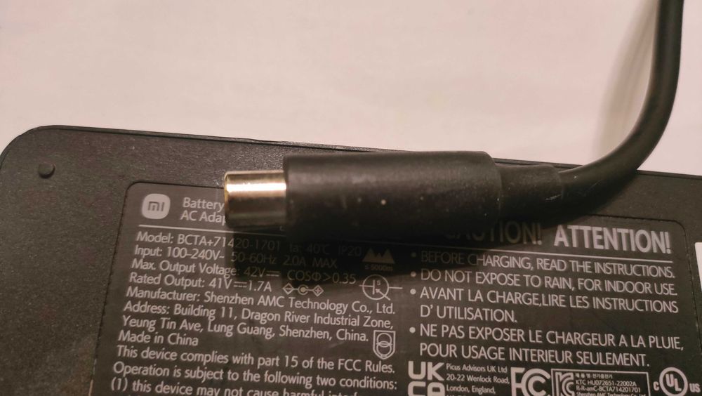 Оригинално зарядно за тротнетка Xiaomi mi  41v/1.7amp