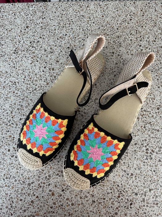 Espadrile dama etno negre