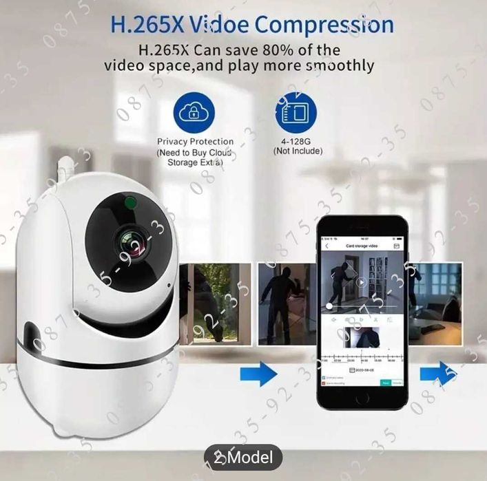 YCC365 5MP WiFi IP КАМЕРА БЕБЕФОН. Нощно виждане, детекция на движение