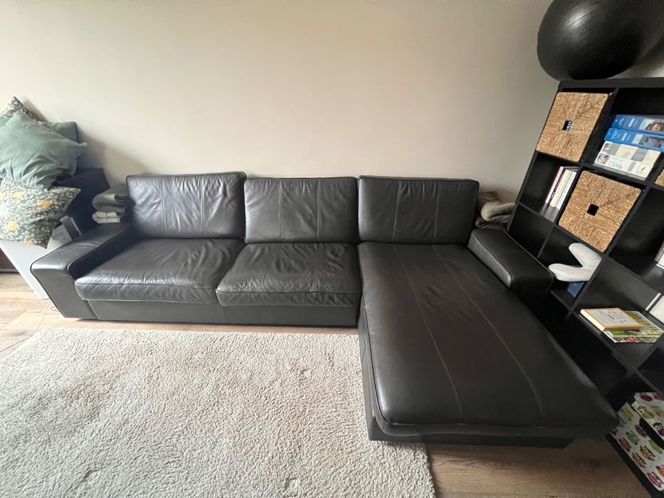 Ъглов диван - естествена кожа