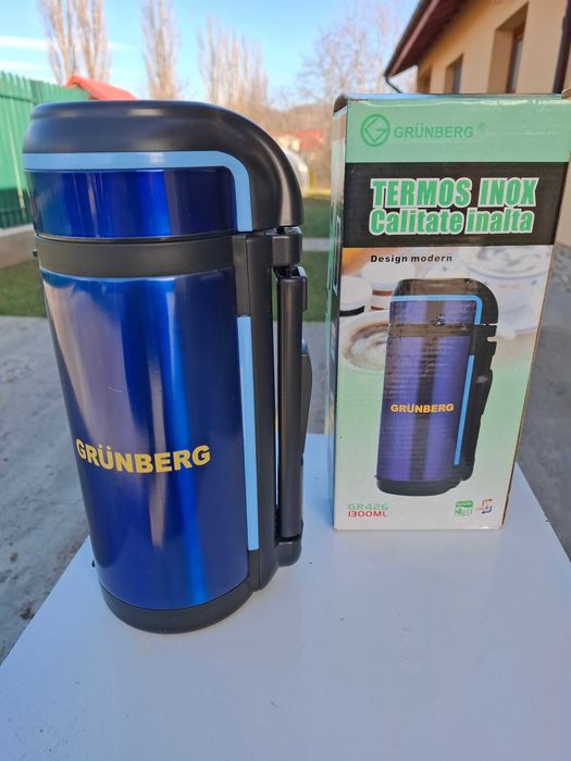 Termos Grunberg 1.30 L Metal si Inox pentru Camping