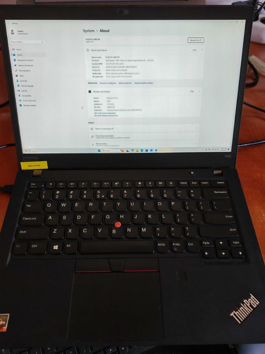 Laptop Lenovo T495, AMD Ryzen 7 Pro 3700U, 32GB RAM, Windows 11 instalat - Apropape Nou