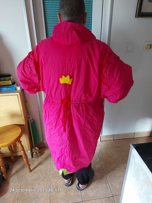 Geaca de iarna pt dama, lunga roz, XXXL, cu gluga detasabila