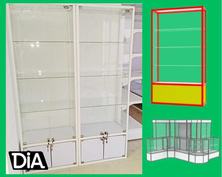 Прилавок витрина из профиля и стекла, торговые витрины для магазина