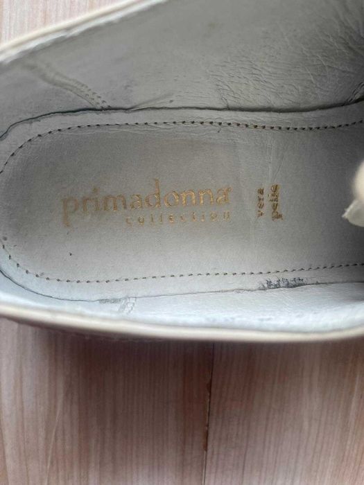 Pantofi Primadonna din piele, noi, bej deschis, 38, model Oxford