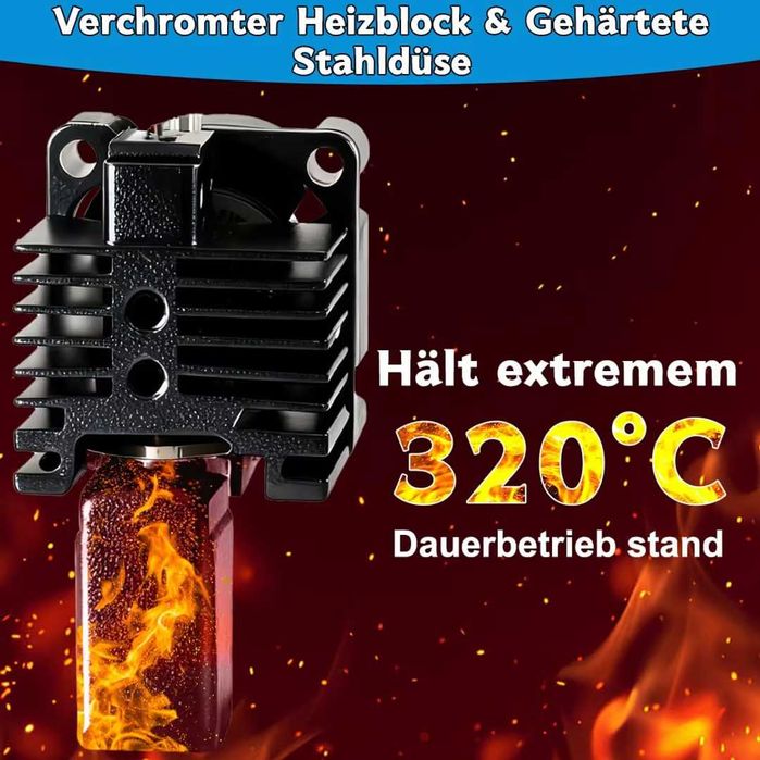 Kit hotend din oțel întărit pentru Bambu Lab X1/X1C/X1 Carbon complet metalic duză 0,4 mm – 0,4mm