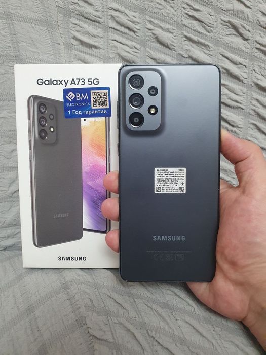 Samsung Galaxy A73 5G 12/128GB Black Igravoy Karobka Holati Ideal 5G