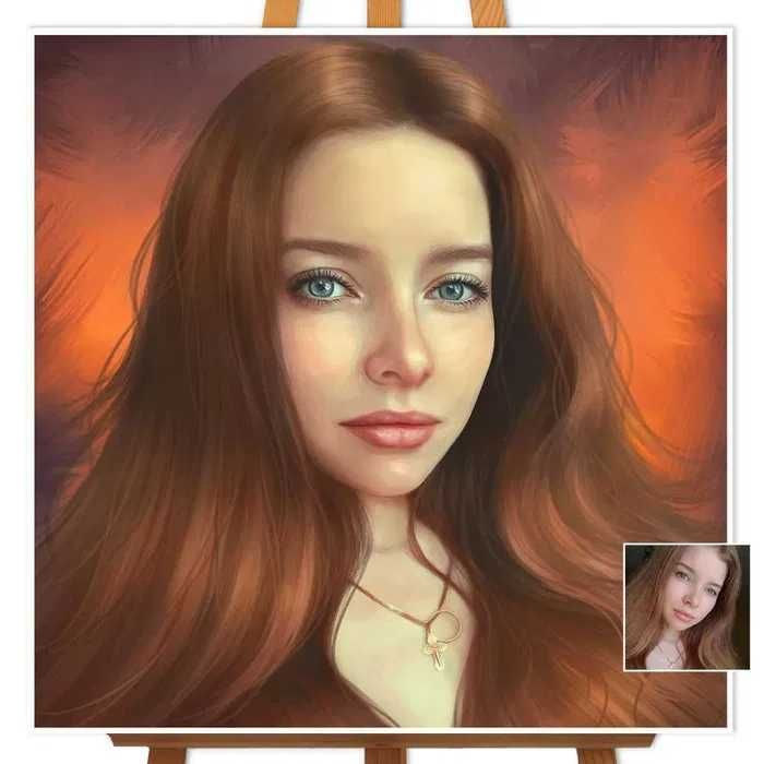 Cadoul perfect,pictura portret dupa fotografie