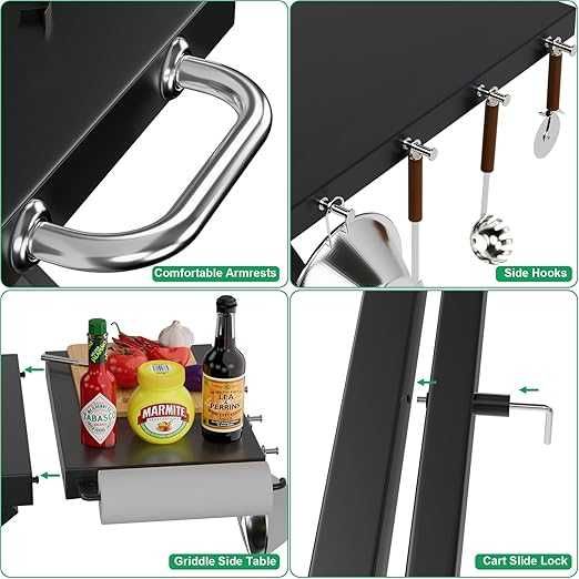WELL GRILL Cărucior BBQ Masă pentru grătar