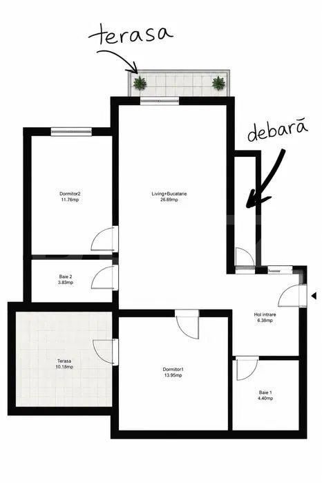 Apartament semicentral, 67 mp, zona Central