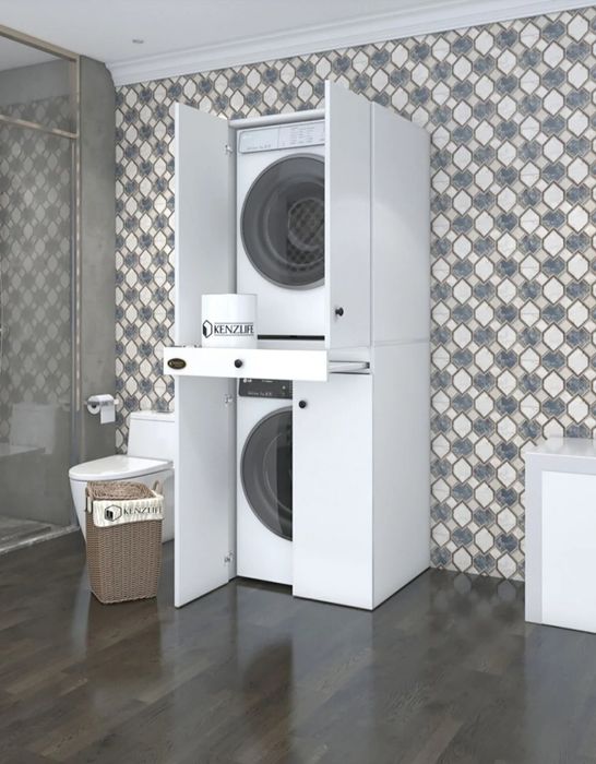 Шкаф за пералня и сушилня с чекмедже, размер 187 70 60см