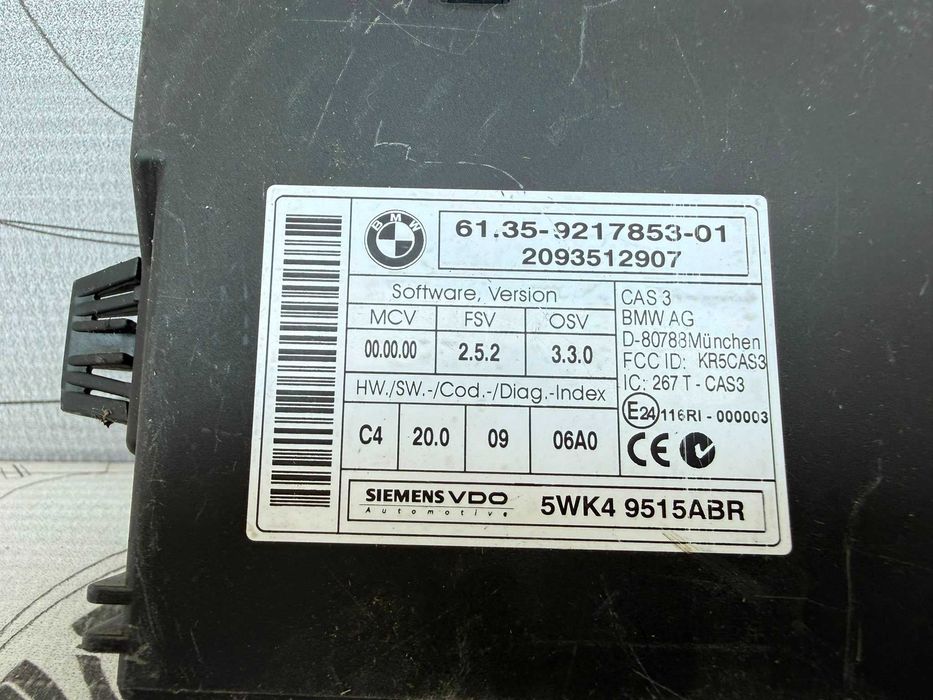 Kit Pornire / Modul CAS 3 cu Buton Start-Stop și Slot Cheie BMW X1 E84 2010 / 2009-2015 Cod OEM 61359217853 (5E2)