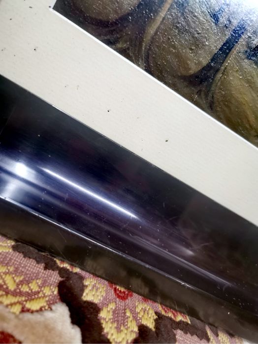 Картина импресионизъм масивна дървена рамка рефлексно стъкло паспарту