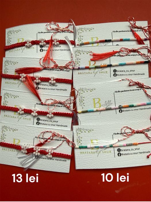 Martisoare Bratari cu snur ajustabil