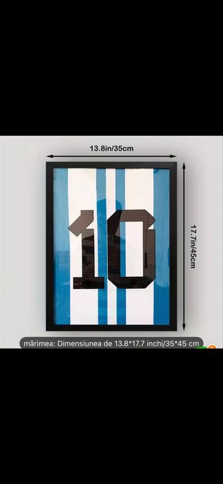 Ramă de perete pentru tricouri de colecție (fotbal)