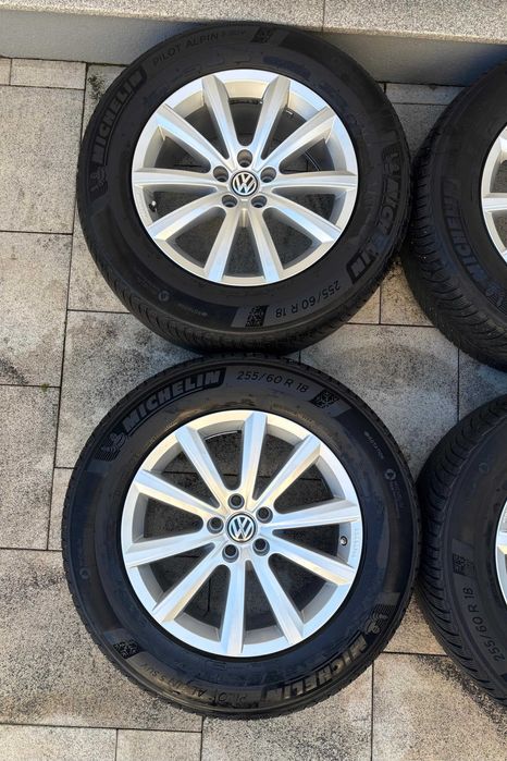 Roti r18 iarna VW Touareg 3 5x112 anvelope 255 60 r18 Michelin