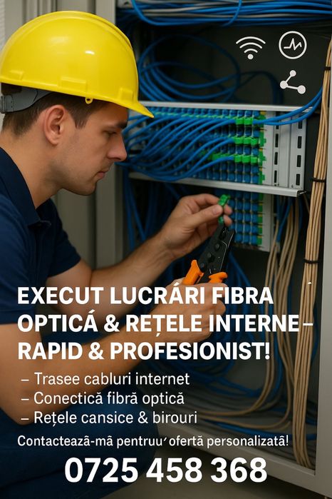 Execut lucrări în fibră optică – rapid și profesionist!