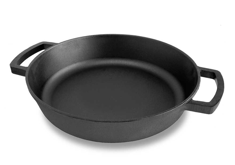 Чугунена тава с две лети дръжки, 20см-40см