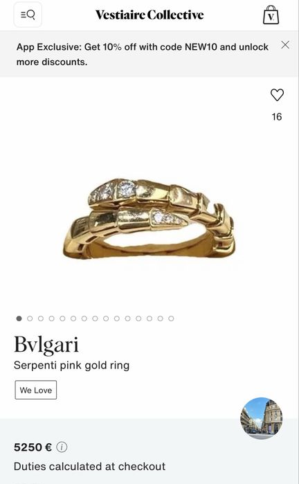 Bulgari Serpenti VIPER Diamond  пръстен